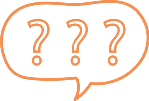 speech bubble question marks